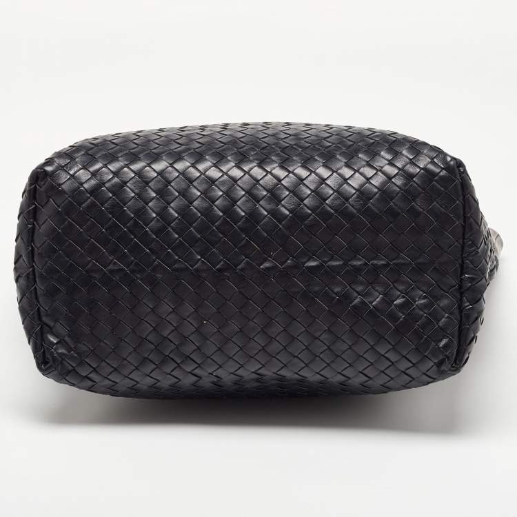 Pre Owned Bottega Veneta Brown/Black Intrecciato Leather Tote