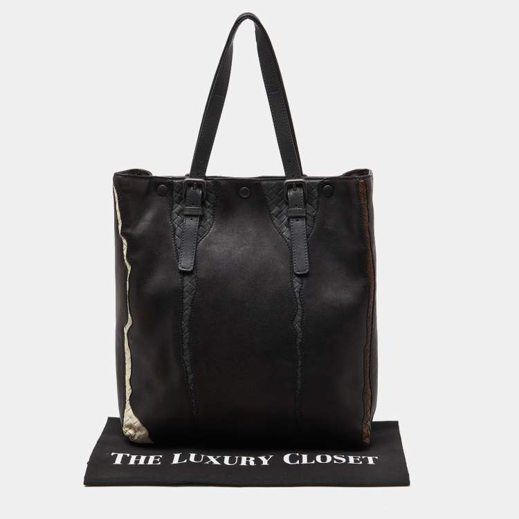 Pre Owned Bottega Veneta Multicolor Leather Shopper Tote