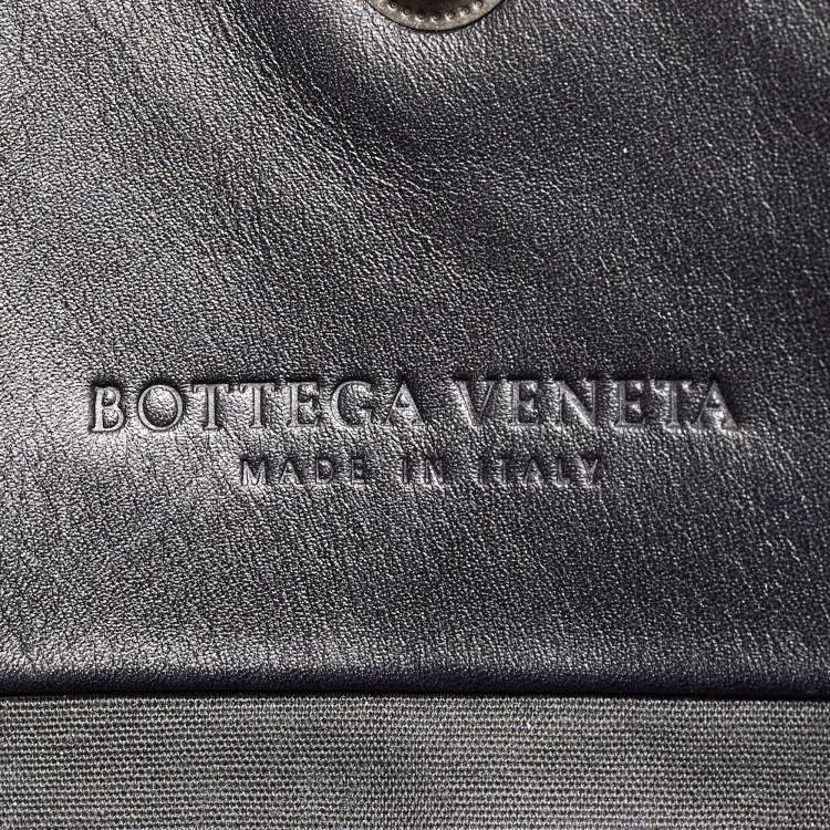 Pre Owned Bottega Veneta Black Intrecciato Leather Shopper Tote