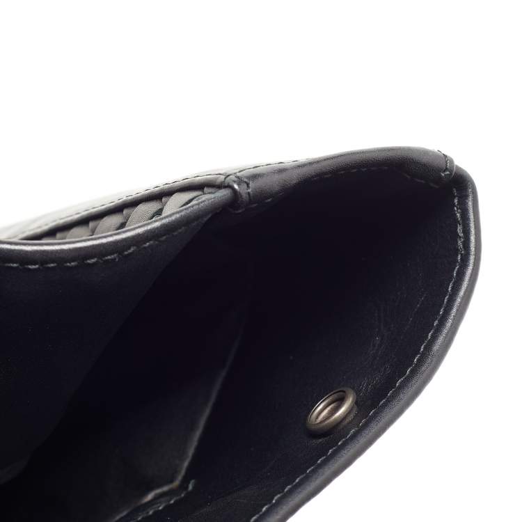 Pre Owned Bottega Veneta Black Intrecciato Leather Shopper Tote