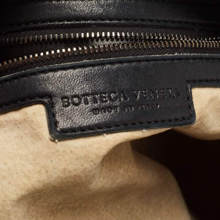 Pre Owned Bottega Veneta Black Intrecciato Leather Large Belly Hobo