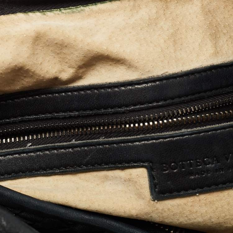 Pre Owned Bottega Veneta Black Intrecciato Leather Large Belly Hobo