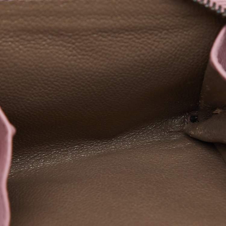 Pre Owned Bottega Veneta Pink Intrecciato Leather French Flap Wallet