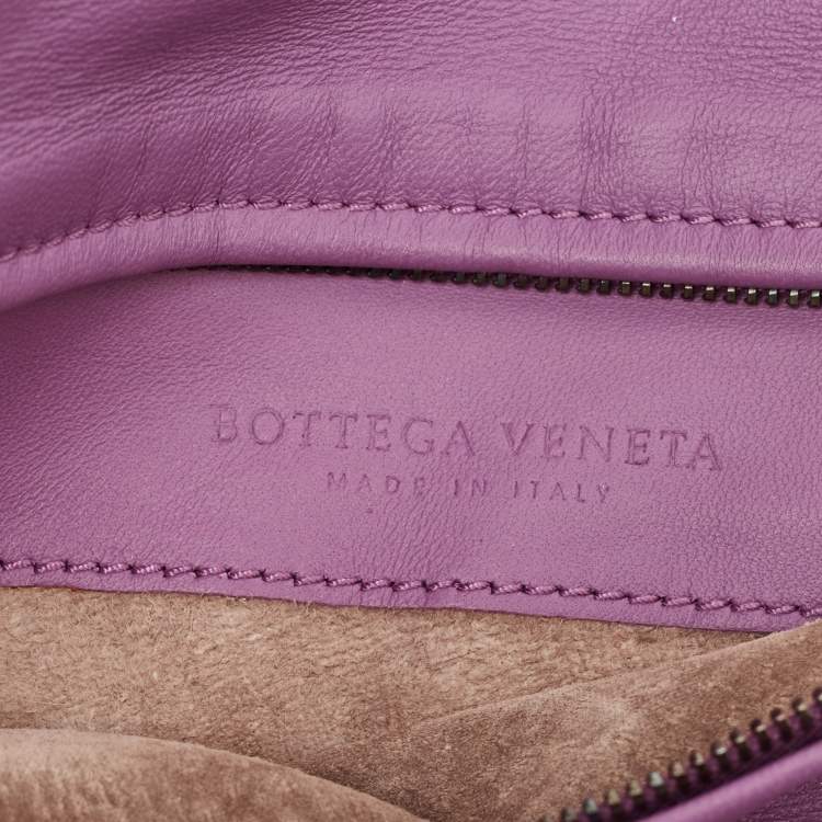 Pre Owned Bottega Veneta Purple Intrecciato Leather Twist Lock Flap Clutch