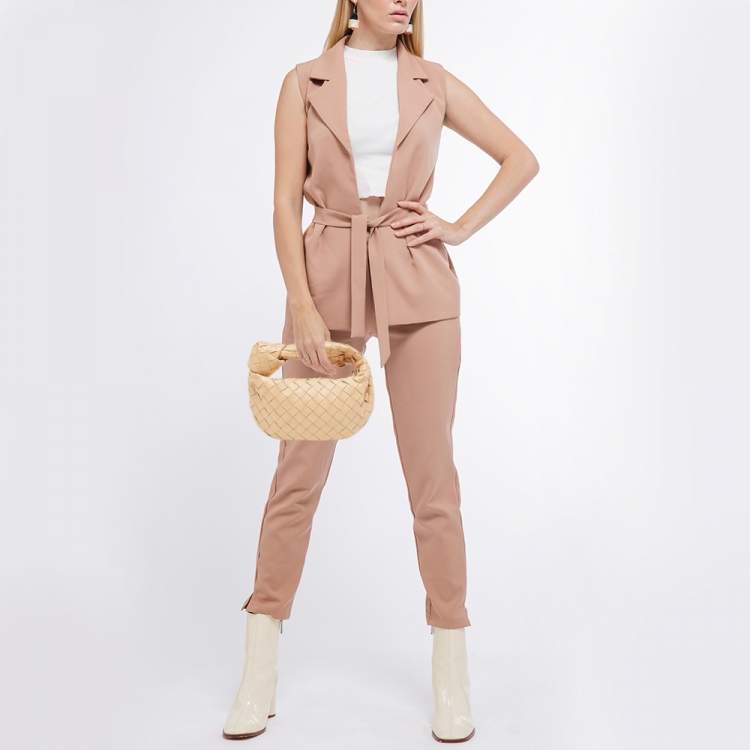 مملوكة مسبقًا Bottega Veneta Beige Intrecciato Leather Mini Jodie Hobo