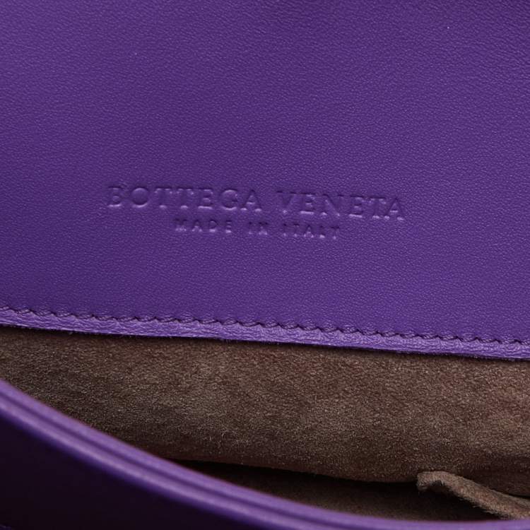 Pre Owned Bottega Veneta Purple Intrecciato Leather Tote