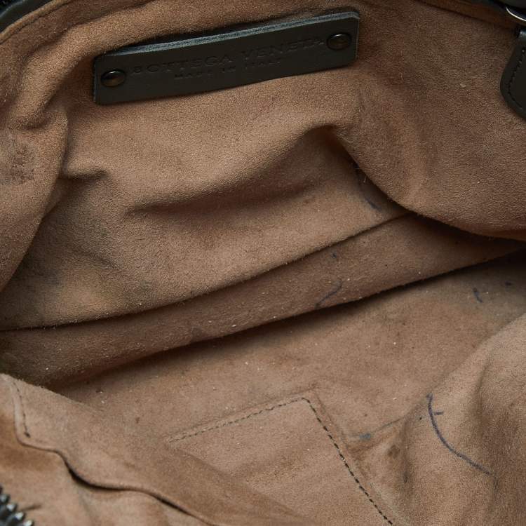 Pre Owned Bottega Veneta Grey Intrecciato Leather Nodini Crossbody Bag