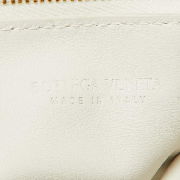 Pre Owned Bottega Veneta White Leather Mini Double Knot Hobo