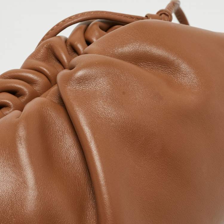 Pre Owned Bottega Veneta Brown Leather Mini The Pouch Bag