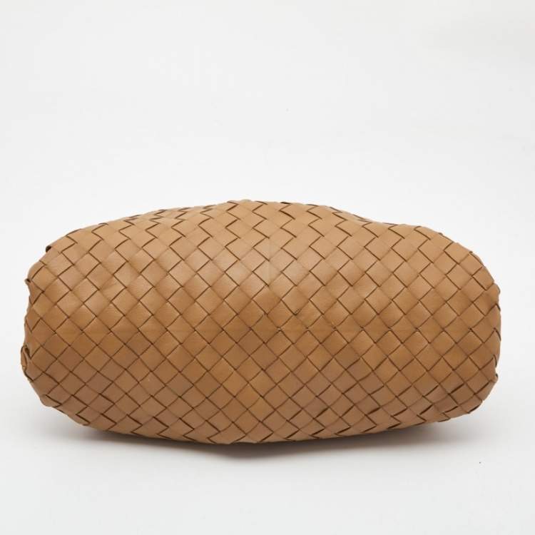 Pre Owned Bottega Veneta Brown Intrecciato Leather The Pouch Clutch