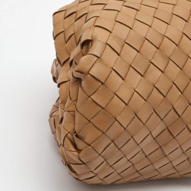Pre Owned Bottega Veneta Brown Intrecciato Leather The Pouch Clutch