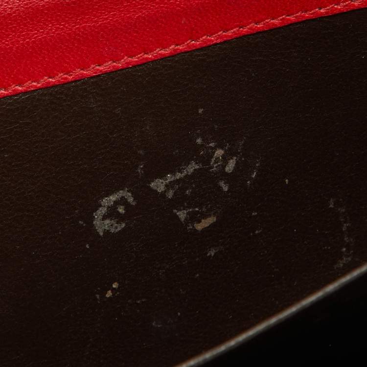 Pre Owned Bottega Veneta Red Intrecciato Leather Flap Continental Wallet
