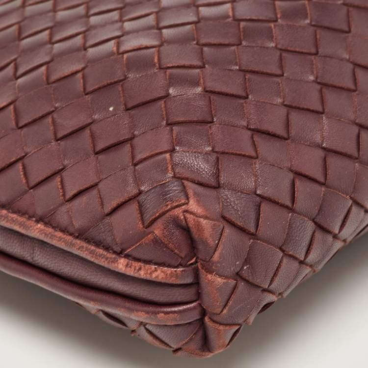 Pre Owned Bottega Veneta Purple Intrecciato Leather Nodini Crossbody Bag