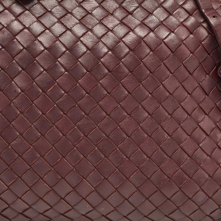 Pre Owned Bottega Veneta Purple Intrecciato Leather Nodini Crossbody Bag
