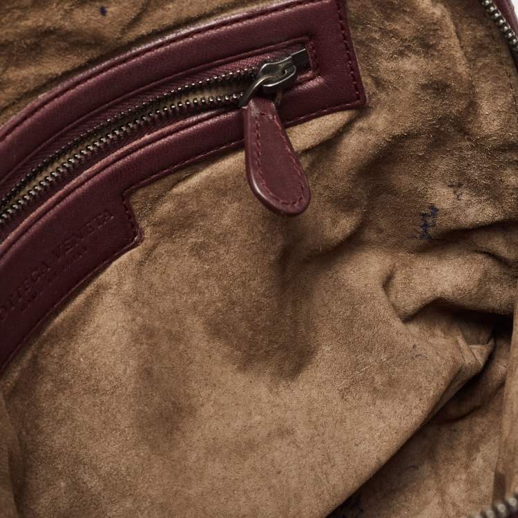 Pre Owned Bottega Veneta Purple Intrecciato Leather Nodini Crossbody Bag