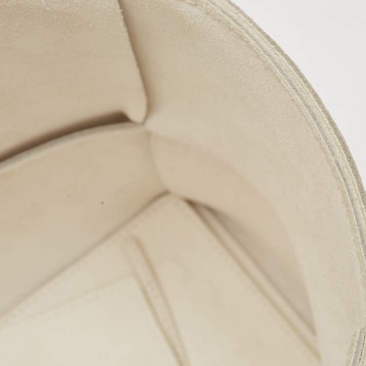 Pre Owned Bottega Veneta White Intrecciato Leather Arco Tote