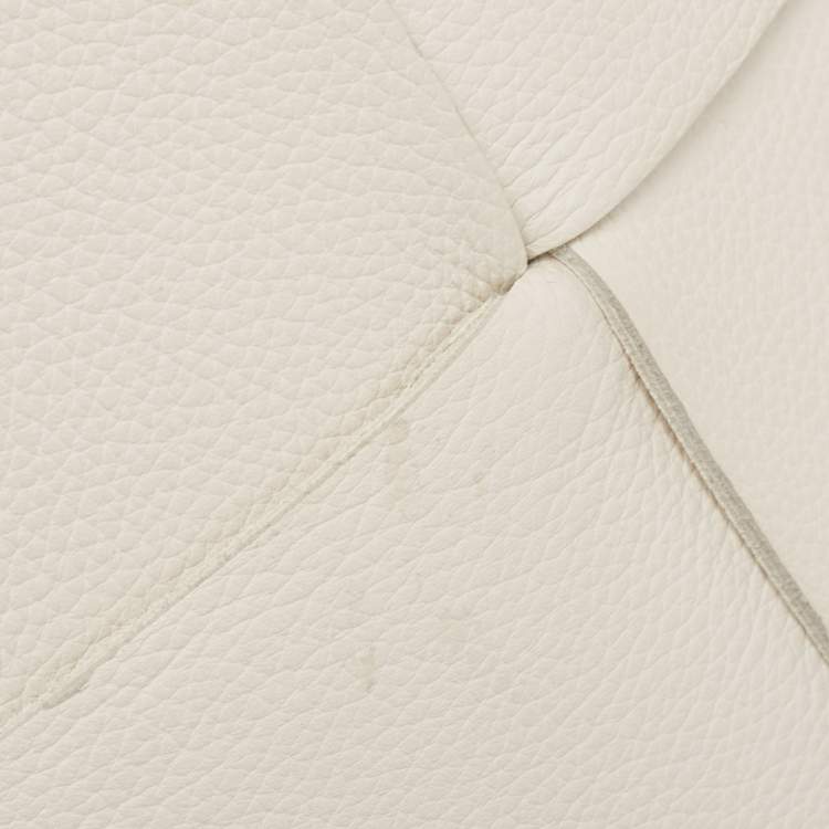 Pre Owned Bottega Veneta White Intrecciato Leather Arco Tote