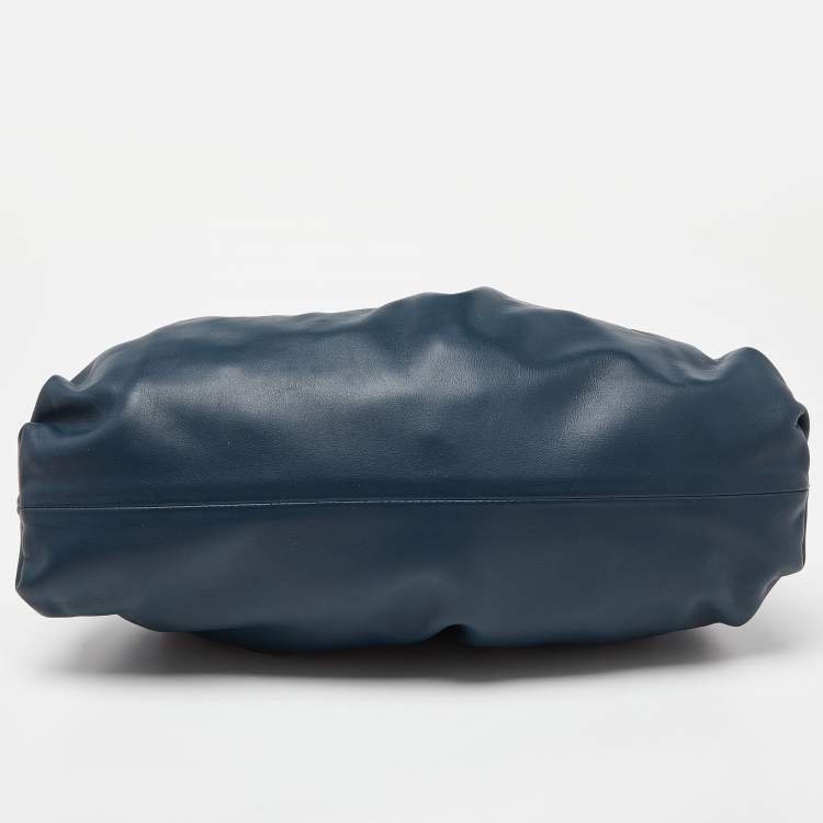 Pre Owned Bottega Veneta Teal Blue Leather The Pouch Clutch