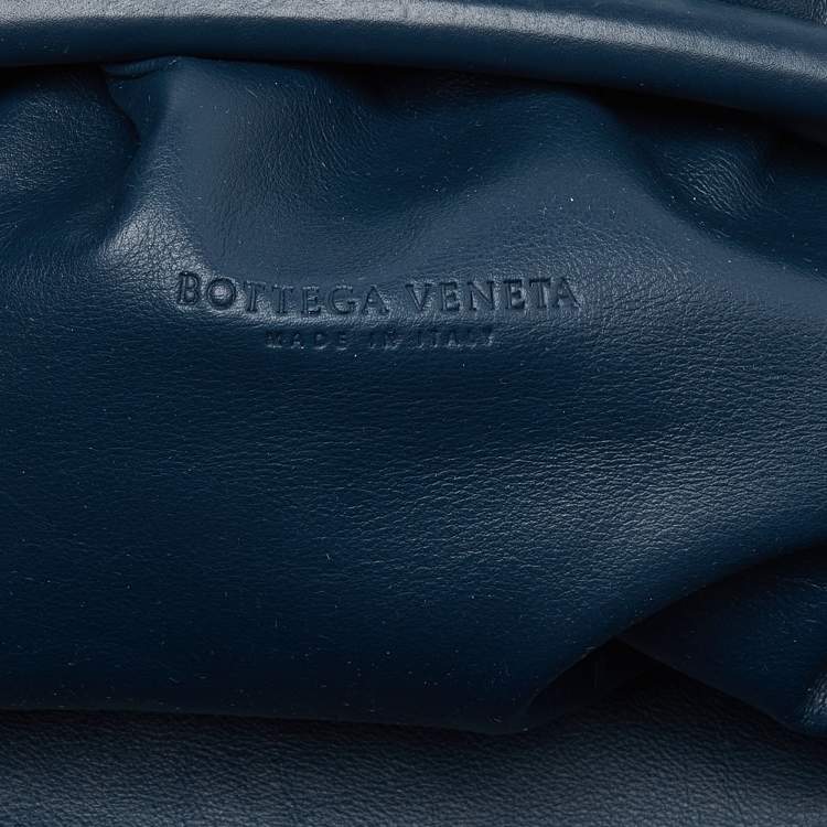 Pre Owned Bottega Veneta Teal Blue Leather The Pouch Clutch