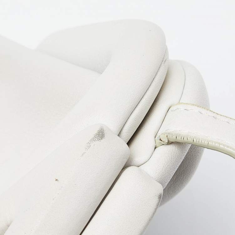 Pre Owned Bottega Veneta White Intrecciato Leather Point Shoulder Bag