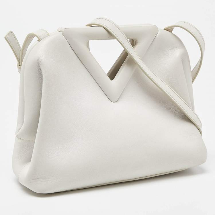 Pre Owned Bottega Veneta White Intrecciato Leather Point Shoulder Bag