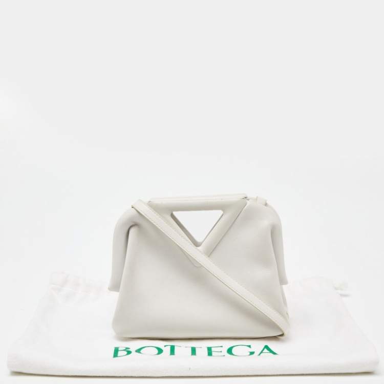 Pre Owned Bottega Veneta White Intrecciato Leather Point Shoulder Bag