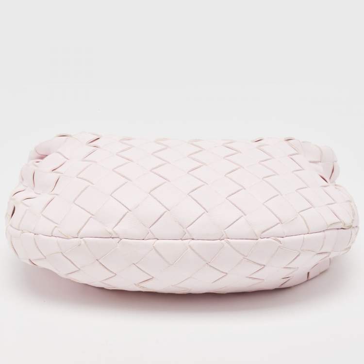 Pre Owned Bottega Veneta Blush Pink Intrecciato Leather Mini Jodie Hobo