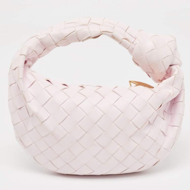 Pre Owned Bottega Veneta Blush Pink Intrecciato Leather Mini Jodie Hobo