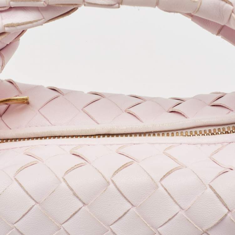 Pre Owned Bottega Veneta Blush Pink Intrecciato Leather Mini Jodie Hobo