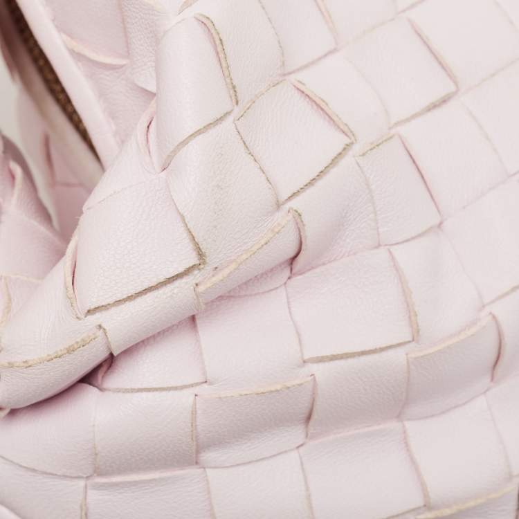 Pre Owned Bottega Veneta Blush Pink Intrecciato Leather Mini Jodie Hobo