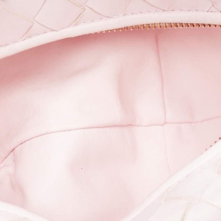 Pre Owned Bottega Veneta Blush Pink Intrecciato Leather Mini Jodie Hobo