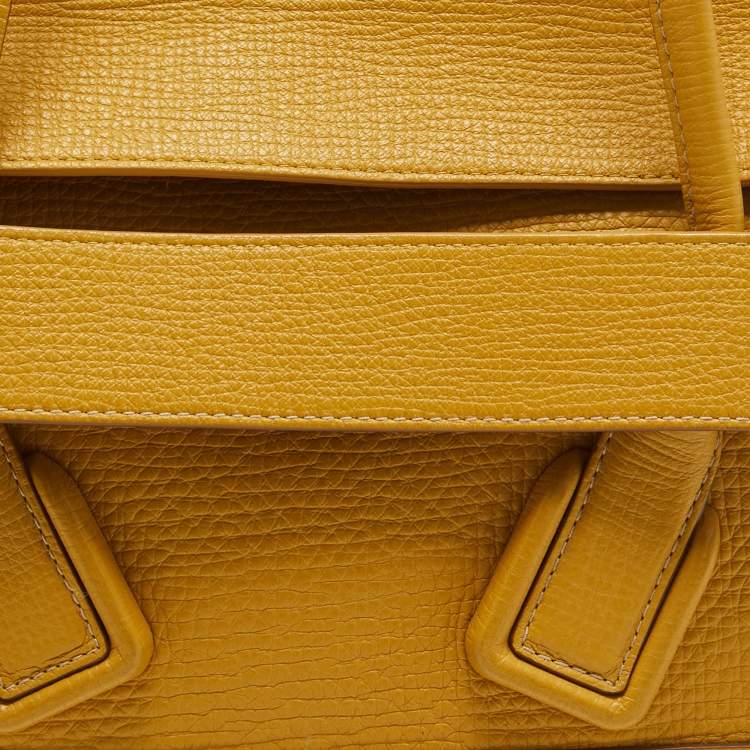 Pre Owned Bottega Veneta Yellow Leather Arco Tote