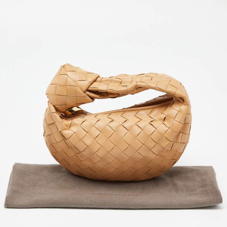 Pre Owned Bottega Veneta Beige Intrecciato Leather Mini BV Jodie Bag