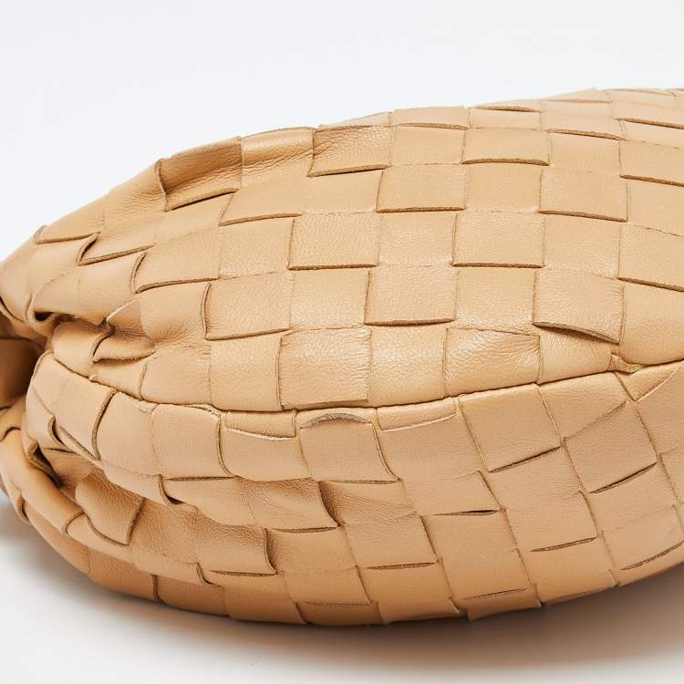 Pre Owned Bottega Veneta Beige Intrecciato Leather Mini BV Jodie Bag