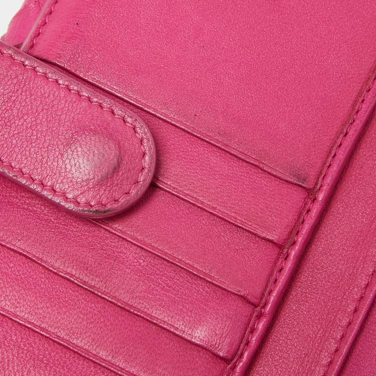 مملوكة مسبقًا Bottega Veneta Pink Intrecciato Leather Flap Continental Wallet