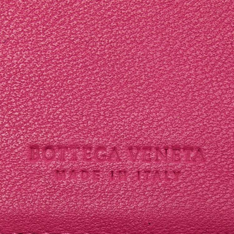 مملوكة مسبقًا Bottega Veneta Pink Intrecciato Leather Flap Continental Wallet
