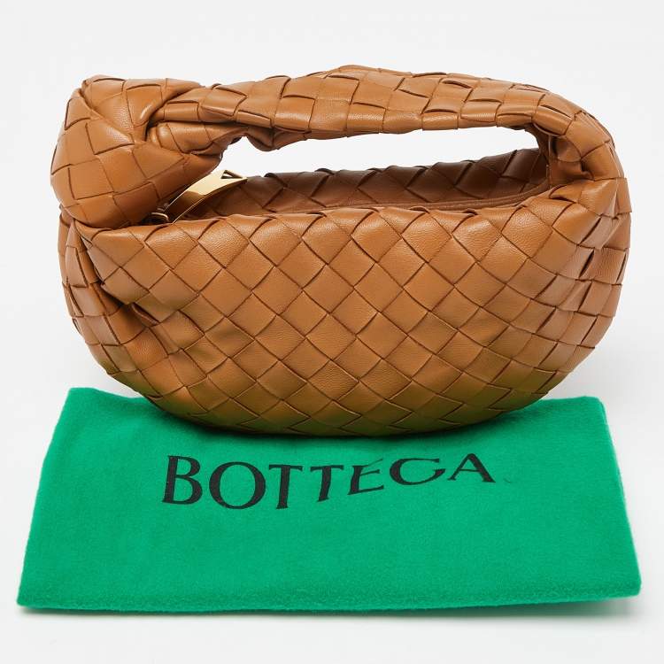 Pre Owned Bottega Veneta Brown Intrecciato Leather Mini Jodie Hobo