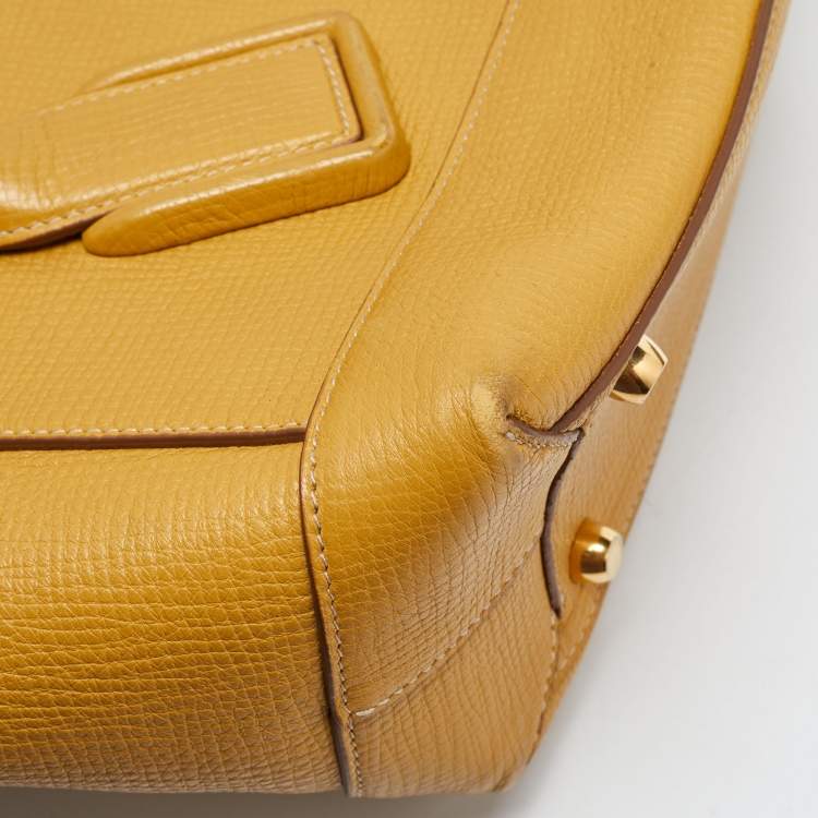 Pre Owned Bottega Veneta Mustard Leather Arco Tote