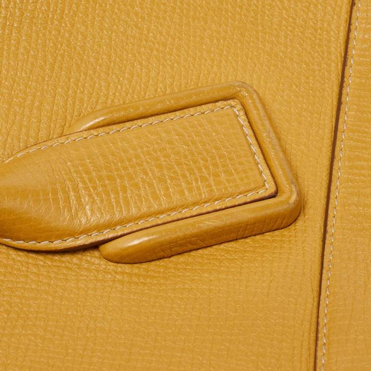 Pre Owned Bottega Veneta Mustard Leather Arco Tote
