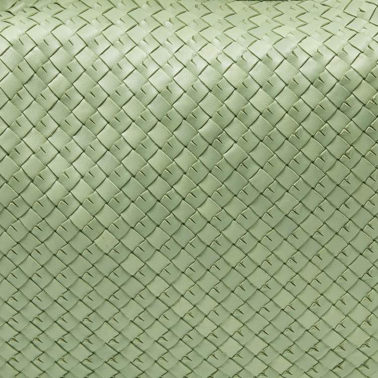 Pre Owned Bottega Veneta Light Green Intrecciato Leather Veneta Hobo