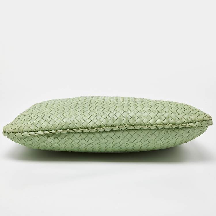 Pre Owned Bottega Veneta Light Green Intrecciato Leather Veneta Hobo