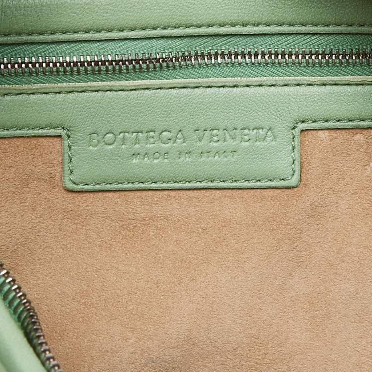 Pre Owned Bottega Veneta Light Green Intrecciato Leather Veneta Hobo