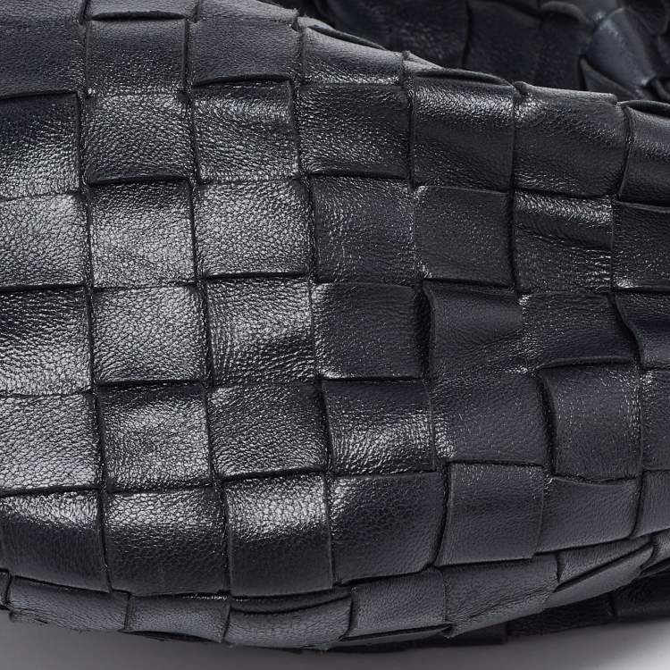 Pre Owned Bottega Veneta Black Intrecciato Leather Mini Jodie Hobo