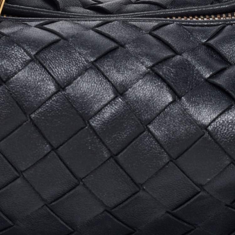 Pre Owned Bottega Veneta Black Intrecciato Leather Mini Jodie Hobo