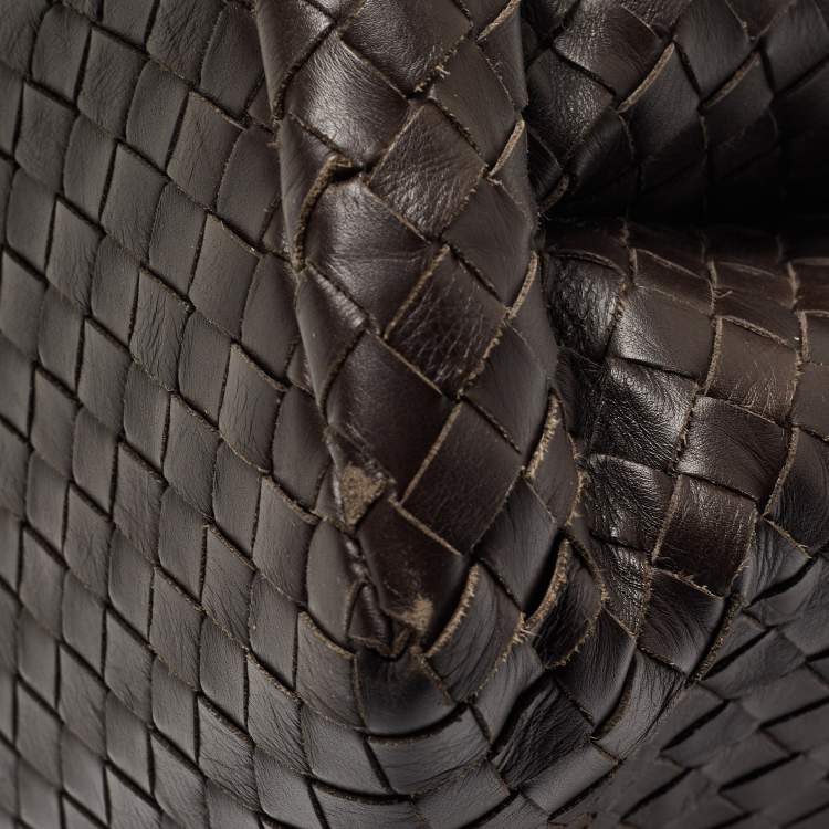 Pre Owned Bottega Veneta Choco Brown Intrecciato Leather Medium Roma Tote