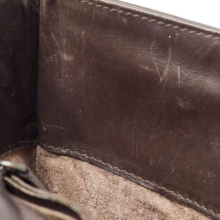 Pre Owned Bottega Veneta Choco Brown Intrecciato Leather Medium Roma Tote