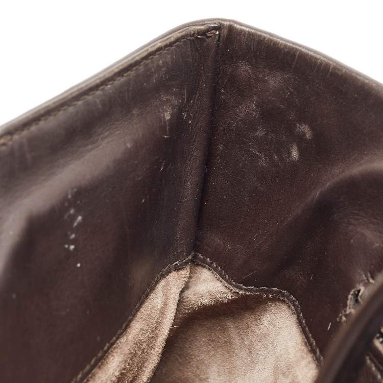 Pre Owned Bottega Veneta Choco Brown Intrecciato Leather Medium Roma Tote