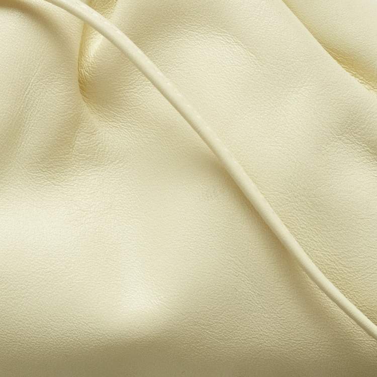 Pre Owned Bottega Veneta Light Yellow Leather Mini The Pouch Bag