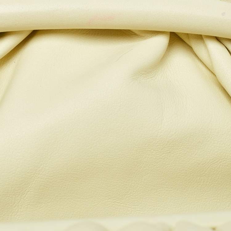 Pre Owned Bottega Veneta Light Yellow Leather Mini The Pouch Bag