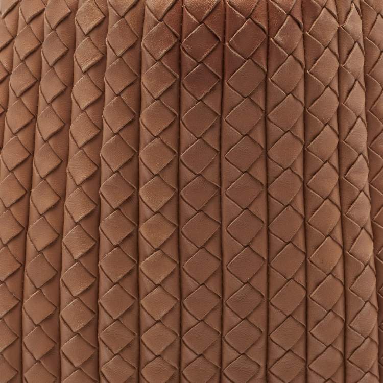 Pre Owned Bottega Veneta Brown Intrecciato Leather Large Natte Hobo